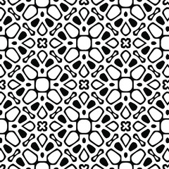 Geometric vector pattern with triangular elements. Seamless abstract ornament for wallpapers and backgrounds. Black and white colors.