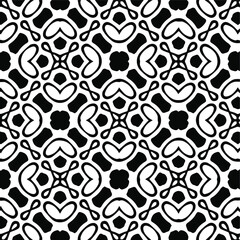 Geometric vector pattern with triangular elements. Seamless abstract ornament for wallpapers and backgrounds. Black and white colors.