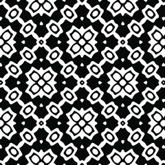 Geometric vector pattern with triangular elements. Seamless abstract ornament for wallpapers and backgrounds. Black and white colors.