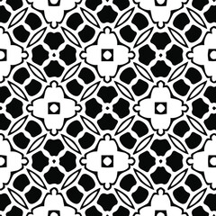 Geometric vector pattern with triangular elements. Seamless abstract ornament for wallpapers and backgrounds. Black and white colors.