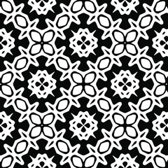 Geometric vector pattern with triangular elements. Seamless abstract ornament for wallpapers and backgrounds. Black and white colors.