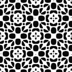 Geometric vector pattern with triangular elements. Seamless abstract ornament for wallpapers and backgrounds. Black and white colors.