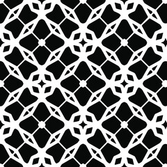 Geometric vector pattern with triangular elements. Seamless abstract ornament for wallpapers and backgrounds. Black and white colors.