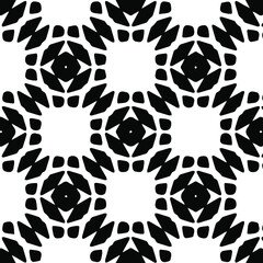 Geometric vector pattern with triangular elements. Seamless abstract ornament for wallpapers and backgrounds. Black and white colors.