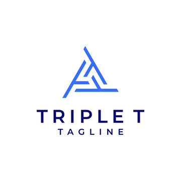 triple T logo vector modern triangle simple combination concepts