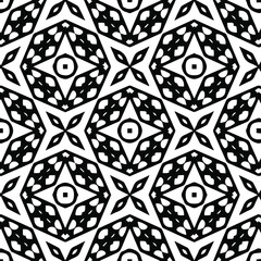 Geometric vector pattern with triangular elements. Seamless abstract ornament for wallpapers and backgrounds. Black and white colors.