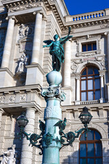 Artistic street lamp in front of Natural History Museum Vienna