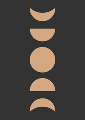 Moon phase poster vector illustration