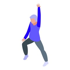 Fitness training icon. Isometric of fitness training vector icon for web design isolated on white background