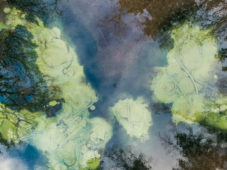 Siniallikad (Estonia) winter river in the forest