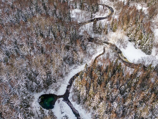 Siniallikad (Estonia) winter river in the forest