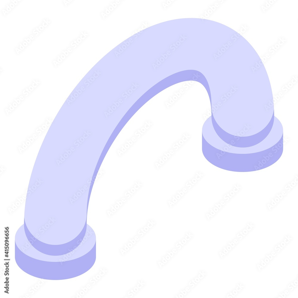 Aufkleber curved home pipe icon. isometric of curved home pipe vector icon for web design isolated on white ba