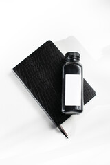 Activated Charcoal  healthy drink for detox and lifestyle, weight loss for Health coaches, nutritionist and add your own logo, text , mockup