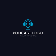Modern Podcast Logo Design Template