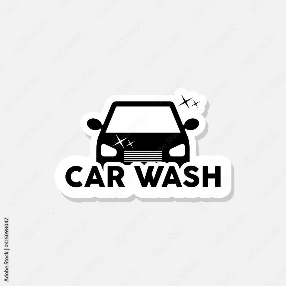 Wall mural car wash sticker icon isolated on white background