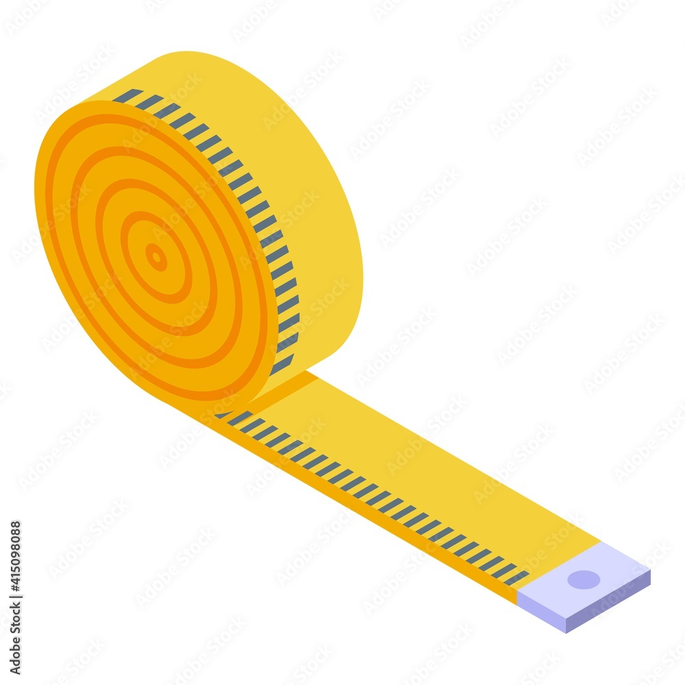 Poster measuring tape icon. isometric of measuring tape vector icon for web design isolated on white backgr