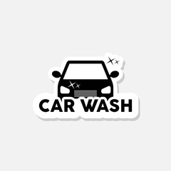 Car wash sticker icon isolated on white background