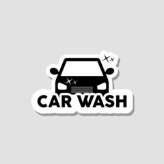 Car wash sticker icon isolated on white background