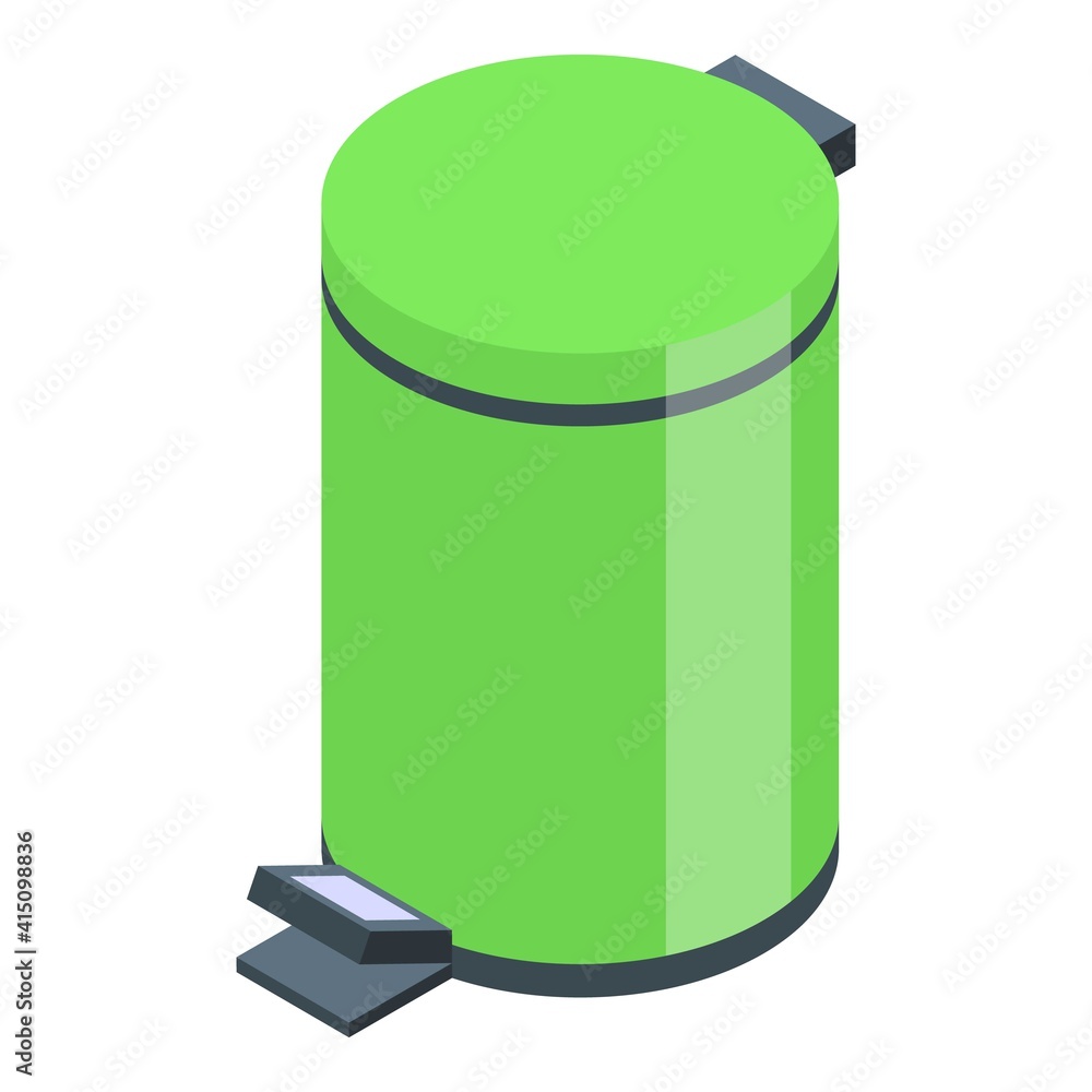 Poster trash can icon. isometric of trash can vector icon for web design isolated on white background