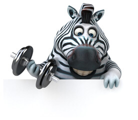 Fun zebra - 3D Illustration
