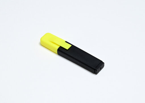 Yellow marker on a white background.