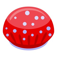 Red hair cap icon. Isometric of red hair cap vector icon for web design isolated on white background