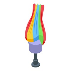 Bright wig icon. Isometric of bright wig vector icon for web design isolated on white background