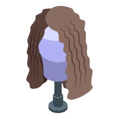 Curly wig icon. Isometric of curly wig vector icon for web design isolated on white background