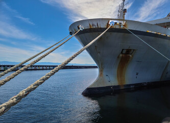 Ship Docked Ropes Tanker Navy Ocean