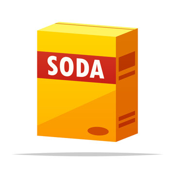Box of baking soda vector isolated illustration
