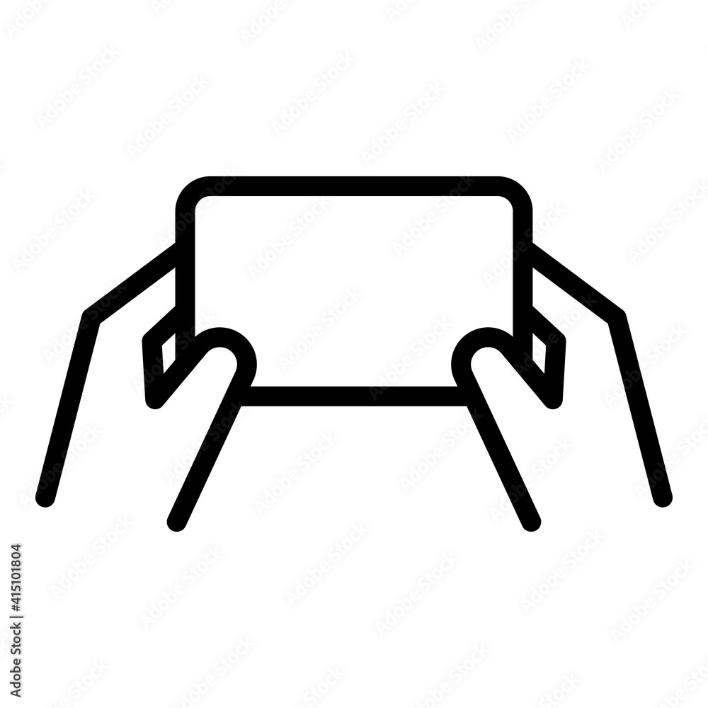 Poster smartphone in two hands icon. outline smartphone in two hands vector icon for web design isolated on