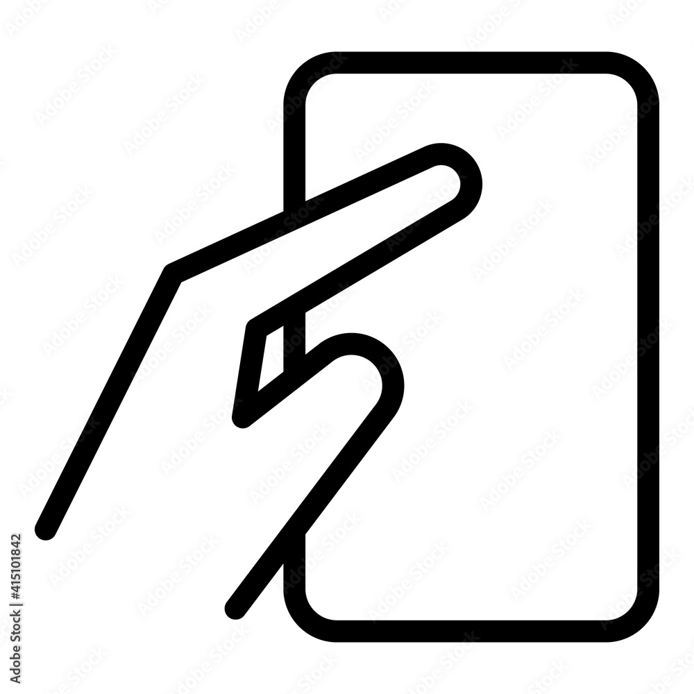Poster swiping on smatphone icon. outline swiping on smatphone vector icon for web design isolated on white