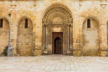 Italy, Basilicata, Province of Matera, Matera. Facade of the Chiesa di San Giovanni Battista, Church of St. John the Baptist.