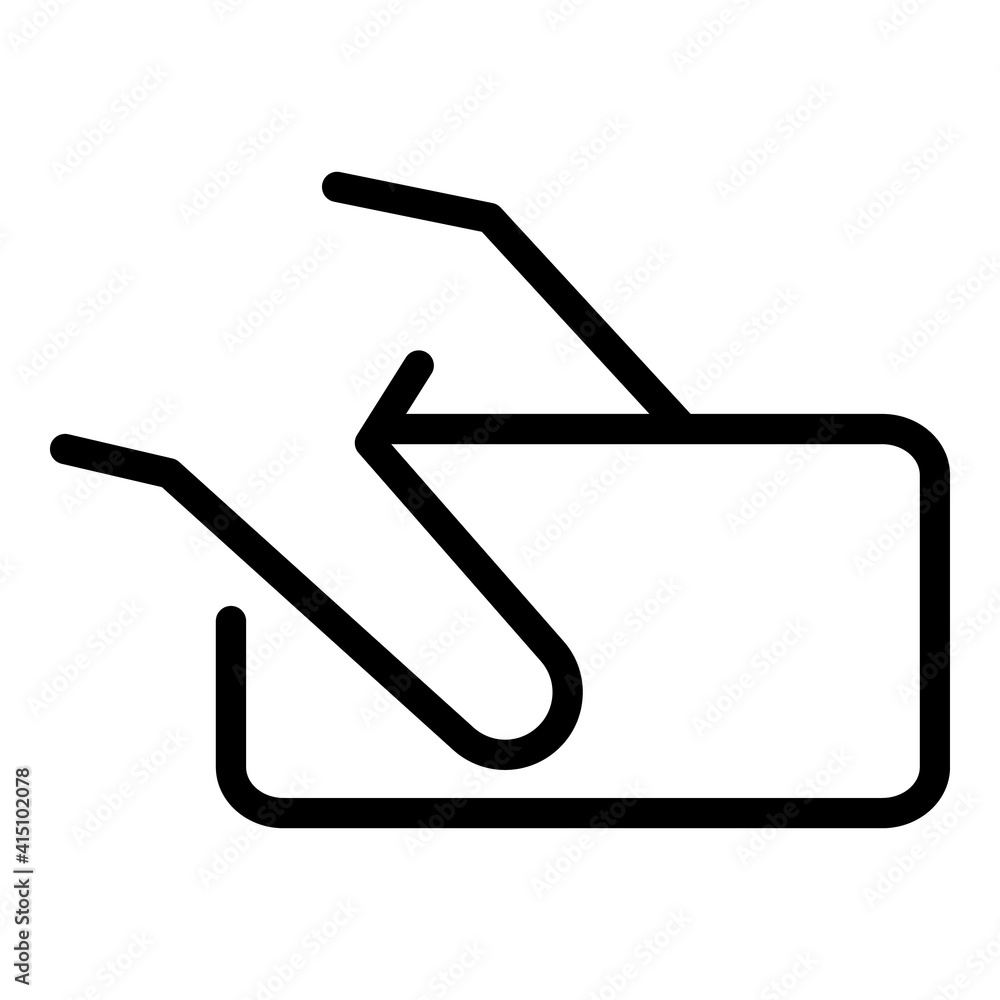 Poster hand with smartphone icon. outline hand with smartphone vector icon for web design isolated on white