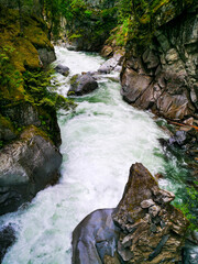 Fast Flowing River Waterfall Rapids Big Rocks Valley