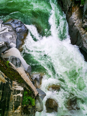 Fast Flowing River Waterfall Rapids Big Rocks Valley