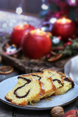 Homemade sponge cake with cocoa.