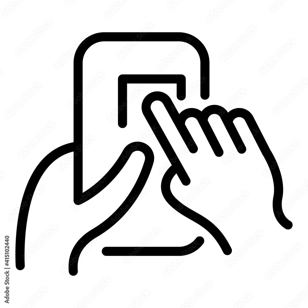 Poster messenger on smartphone icon. outline messenger on smartphone vector icon for web design isolated on