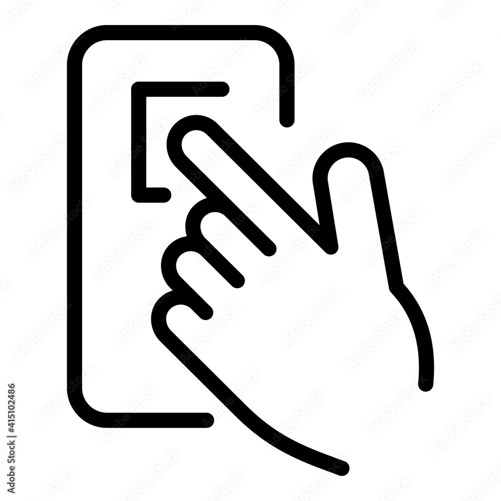 Poster payment via smartphone icon. outline payment via smartphone vector icon for web design isolated on w