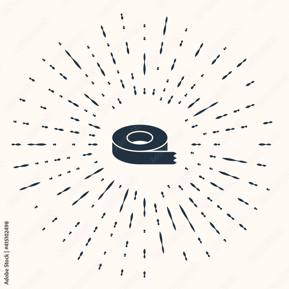 Poster grey scotch tape icon isolated on beige background. insulating tape. abstract circle random dots. ve