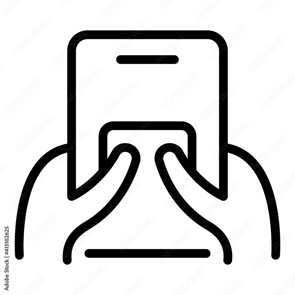 Poster learning on smartphone icon. outline learning on smartphone vector icon for web design isolated on w
