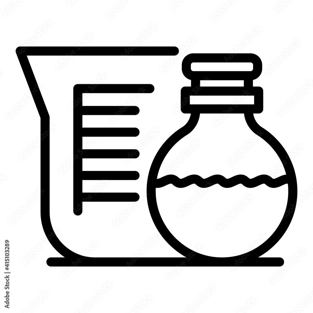 Aufkleber chemical flask icon. outline chemical flask vector icon for web design isolated on white background