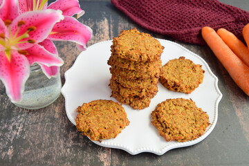 Carrot Oat Cookies. Healthy breakfast cookies