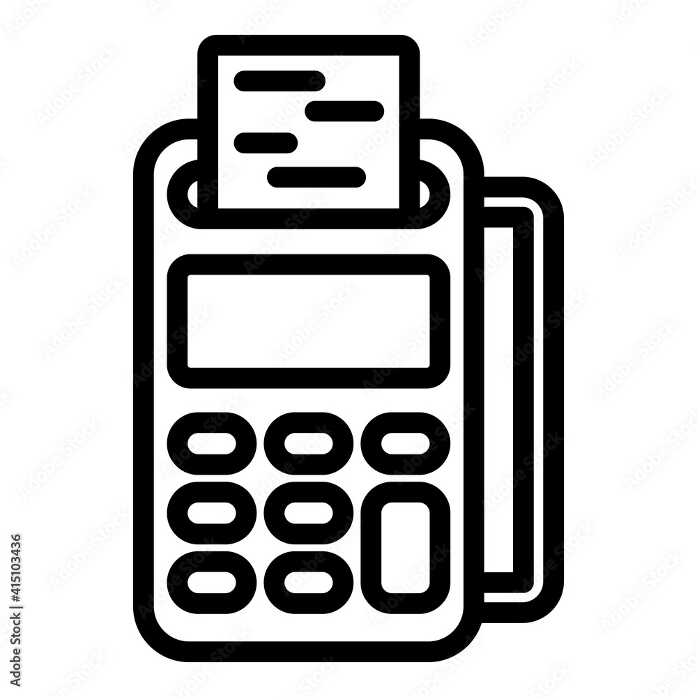 Poster cash register receipt icon. outline cash register receipt vector icon for web design isolated on whi