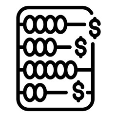 Wooden abacus icon. Outline wooden abacus vector icon for web design isolated on white background