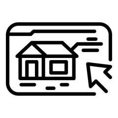 Online selection home icon. Outline online selection home vector icon for web design isolated on white background
