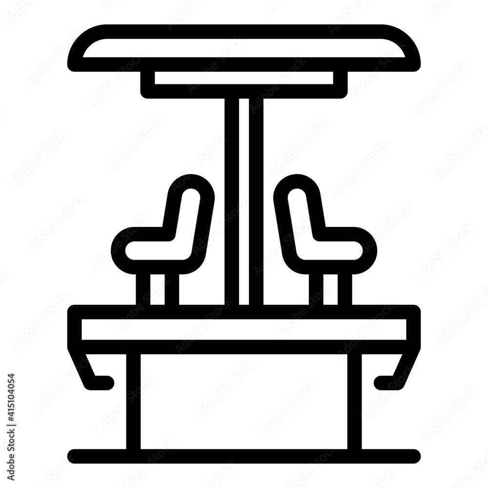 Poster carousel with seats icon. outline carousel with seats vector icon for web design isolated on white b