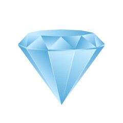 Vector blue shine diamond isolated on white