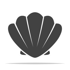 Seashell transparent icon vector isolated