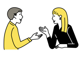 会話をする男女　カップル　5